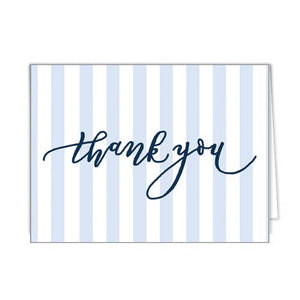 Folded Notecard Set of 10 | Blue Cabana Stripes
