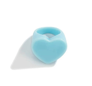 Sweetheart Acrylic Heart Ring | Red