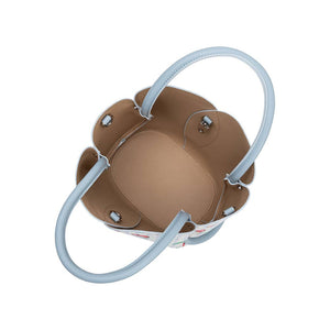 Tulip Blue Cherry Recycled Vegan Leather Top Handle Bag