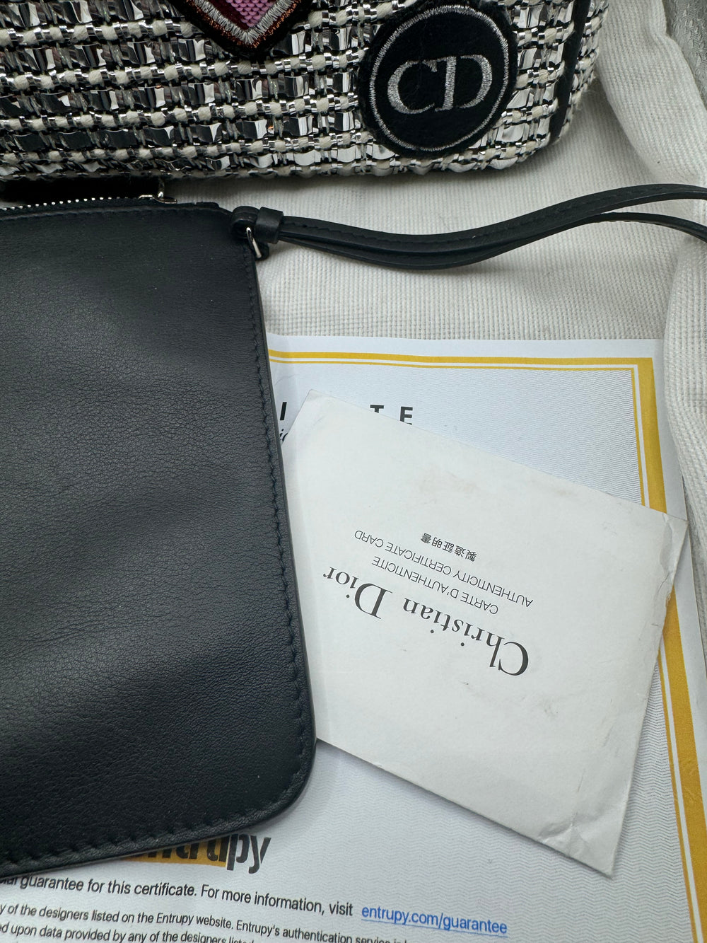 Christian Dior Limited Edition Large Diorissimo Tote – Metallic Tweed with Patches