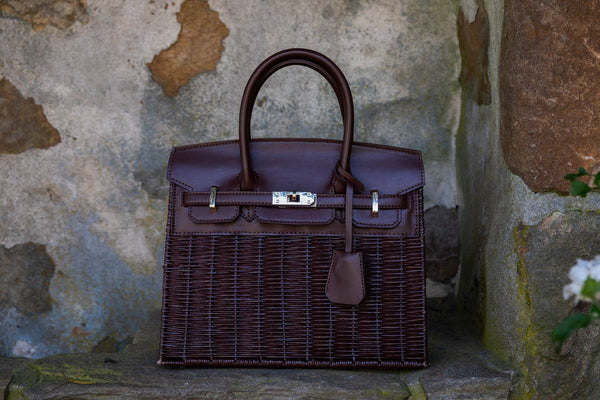 Margo Black or Chocolate Wicker Handbag