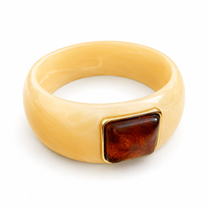 Vintage Acrylic Square Ombré Bangle | Ivory Amber