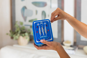 Sardine Can - Blue Velvet Jewelry Zip Case / Organizer