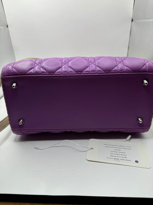 Dior Lady Dior Tri-colour Genuine Python side purple/pink/cream with SHW