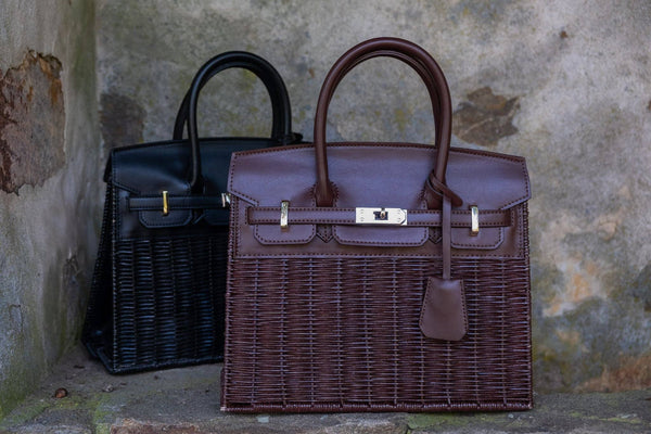 Margo Black or Chocolate Wicker Handbag