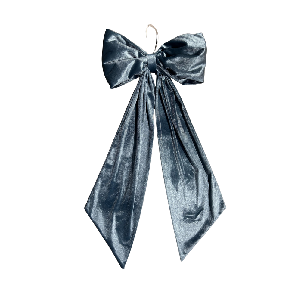 Dusty Blue Velvet Holiday Bows: Small