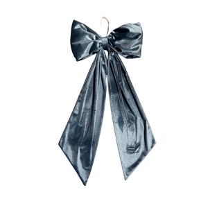 Dusty Blue Velvet Holiday Bows: Small