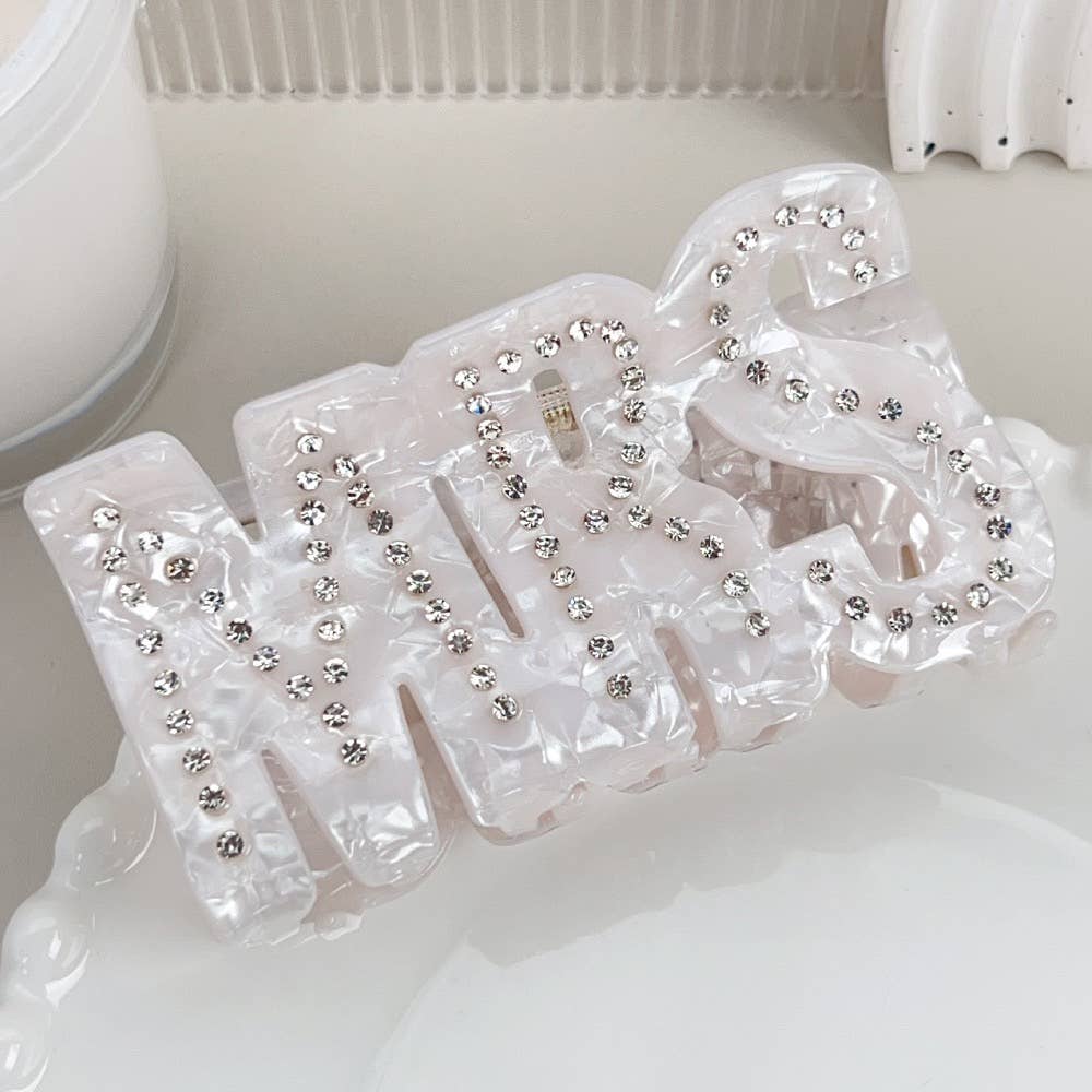 Rhinestone MRS. Hair Clips Bridal