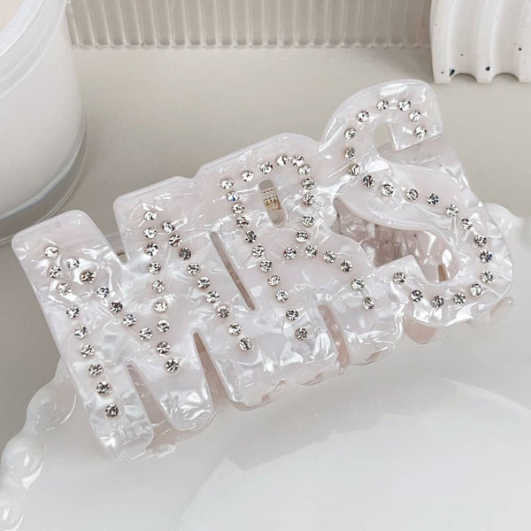 Rhinestone MRS. Hair Clips Bridal