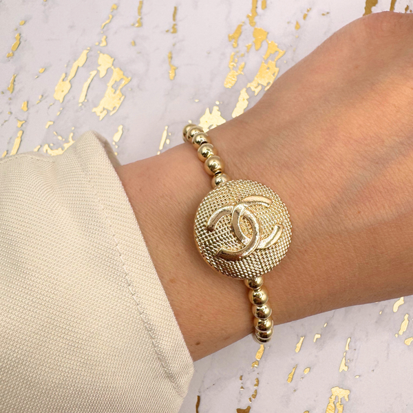 14K GF 5mm Beaded Bracelet: 6.5"