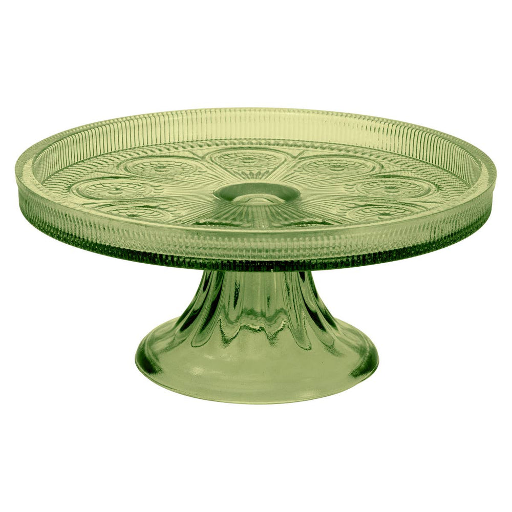 8.25" Round Olive Codi Glass Cake Stand