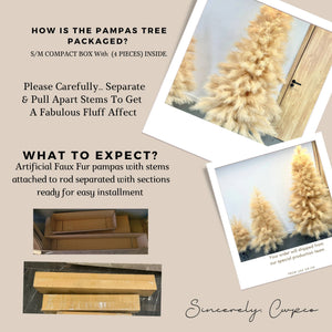 3ft-8ft Luxury Faux Fur Pampas Tree – Boho Decor Best Seller: 4ft