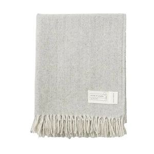 Wool Herringbone Blanket- Grey