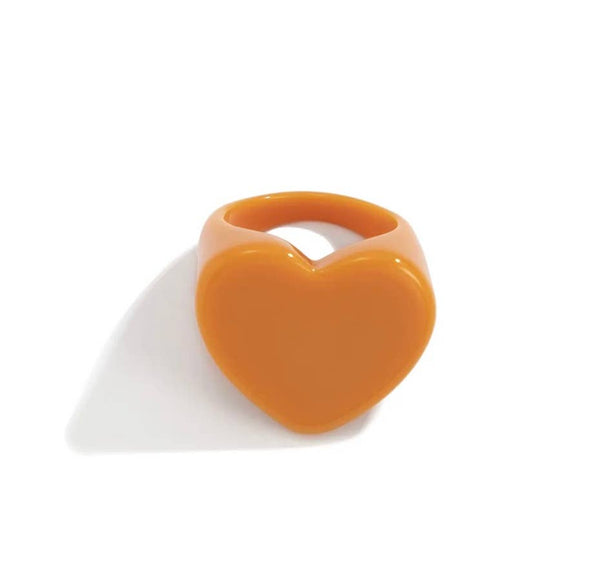 Sweetheart Acrylic Heart Ring | Nude