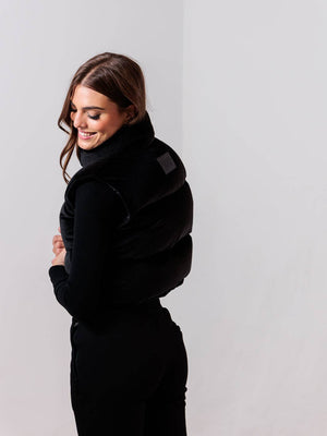 Alps Velvet Down Vest — Black (Medium or Large)