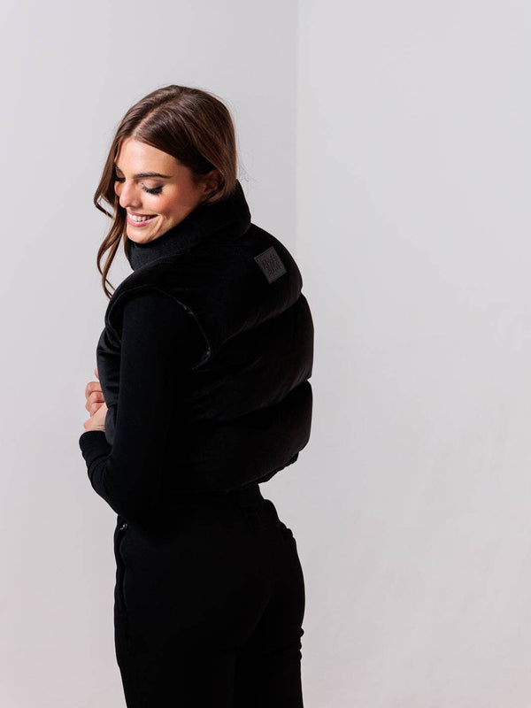 Alps Velvet Down Vest — Black (Medium or Large)