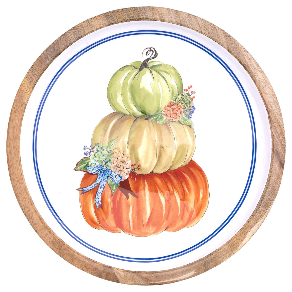 Tri-Stack Pumpkin Pedestal Platter Rosanne Beck