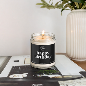 HAPPY BIRTHDAY - BLACK -  SOY CANDLE: GOLD / Noir