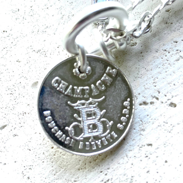 Edgy glam French champagne coin shackle necklace : Matte black