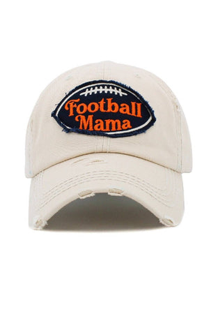 Football Mama Baseball Cap: Turquoise