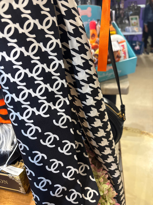 Chanel Black & White Tie Scarf 2021