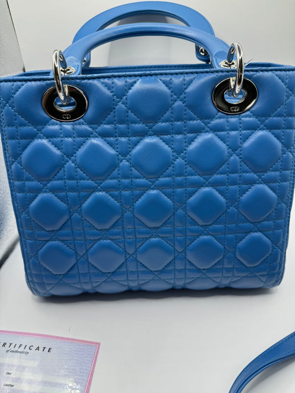 Dior Lady Dior Blue Medium Bag circa 2014
