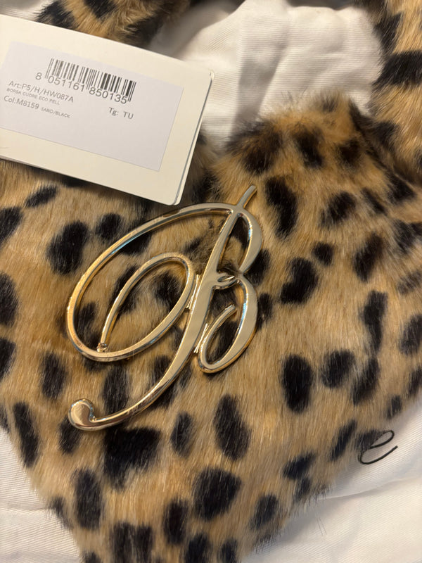 Blumarine Heart Faux-Fur Bag NWT