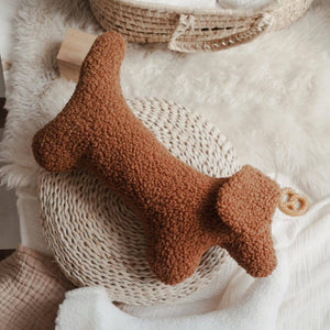 Dachshund Dog Cushion- Dog Plush Throw Pillow: Brown
