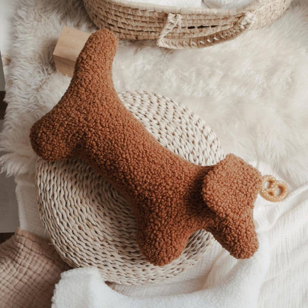 Dachshund Dog Cushion- Dog Plush Throw Pillow: Brown