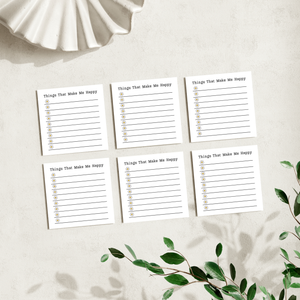 Things That Make Me Happy: 50 Sheet Post-It Note Notepad