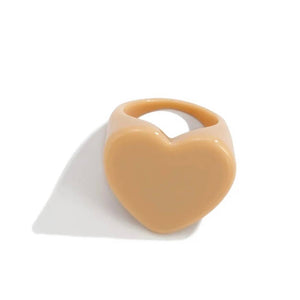 Sweetheart Acrylic Heart Ring | Yellow