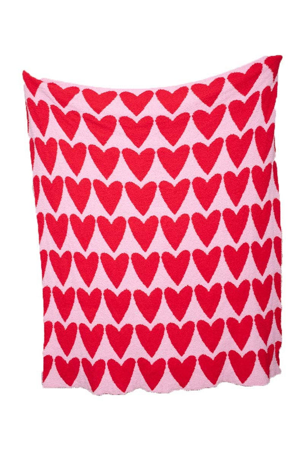 Girly Red Hearts Valentine's Oversized Throw Blanket: Hot Pink
