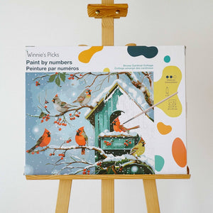 Snowy Cardinal Cottage - Winter 2025 Gift Paint by Number
