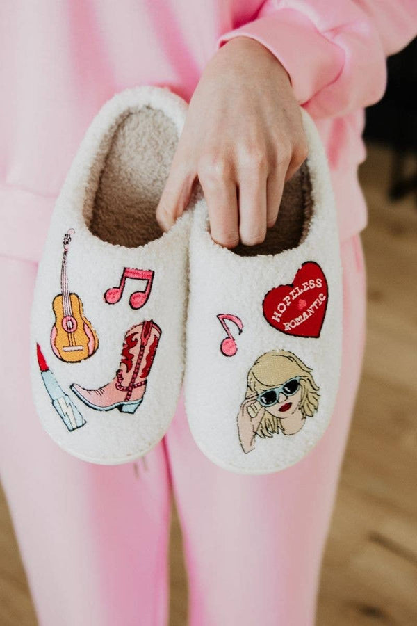 Music Girl Icons Wholesale Best Slippers: White