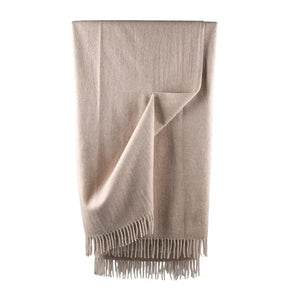 Wool Herringbone Blanket- Oat