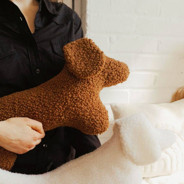 Dachshund Dog Cushion- Dog Plush Throw Pillow: Brown