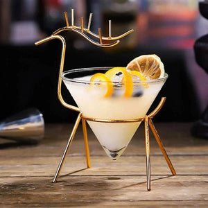 Reindeer Cocktail Glasses: Black