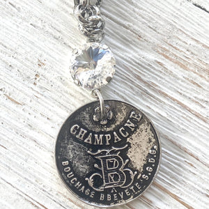 Champagne French coin necklace boutique salon jewelry: silver
