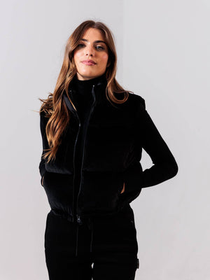 Alps Velvet Down Vest — Black (Medium or Large)