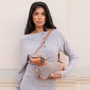Haute Dog Houndstooth Crossbody Bag