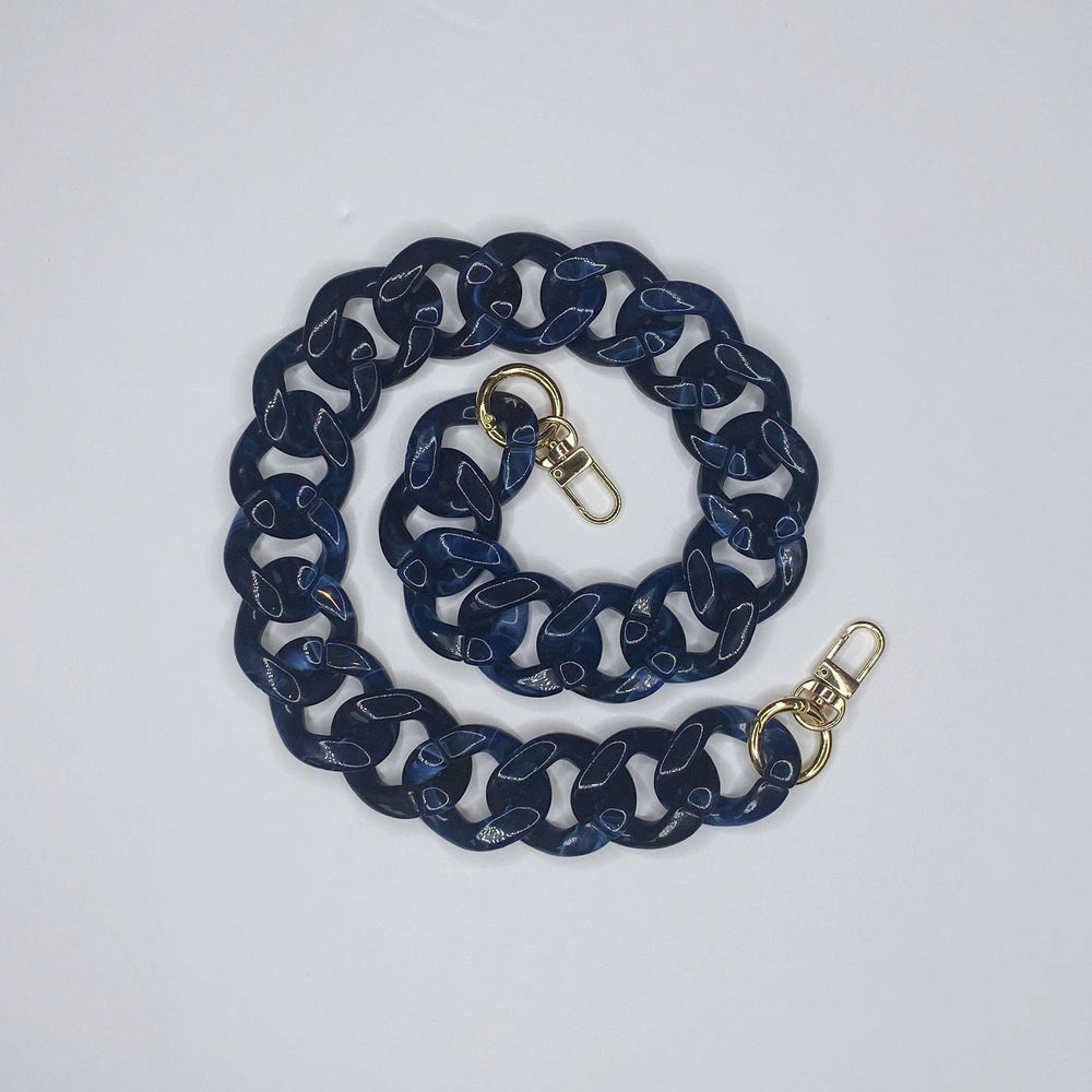 Convertible Ashley Acrylic Blue Marble Strap: 23 inches