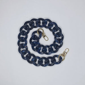 Convertible Ashley Acrylic Blue Marble Strap: 23 inches