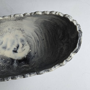 Medium Resin Trough - Entryway Catchall - Decorative Bowl: Ivory