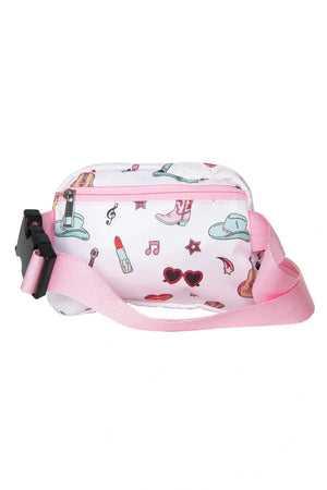 Music Girl Icons Belt Bag Fanny Pack: Light Pink