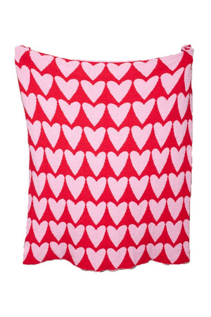 Girly Red Hearts Valentine's Oversized Throw Blanket: Hot Pink