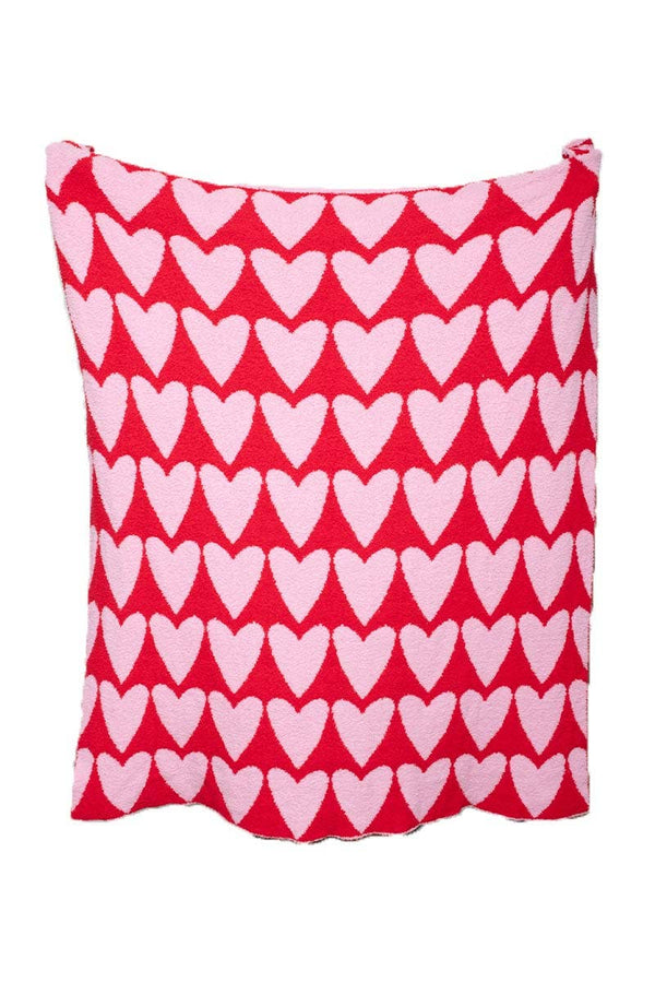 Girly Red Hearts Valentine's Oversized Throw Blanket: Hot Pink