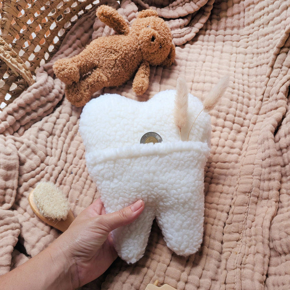 Tooth-Shaped Tooth Fairy Pillow Pouch