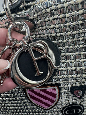 Christian Dior Limited Edition Large Diorissimo Tote – Metallic Tweed with Patches