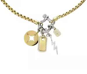 Mini Horse Bit Charm Necklace | Two-Tone Gold