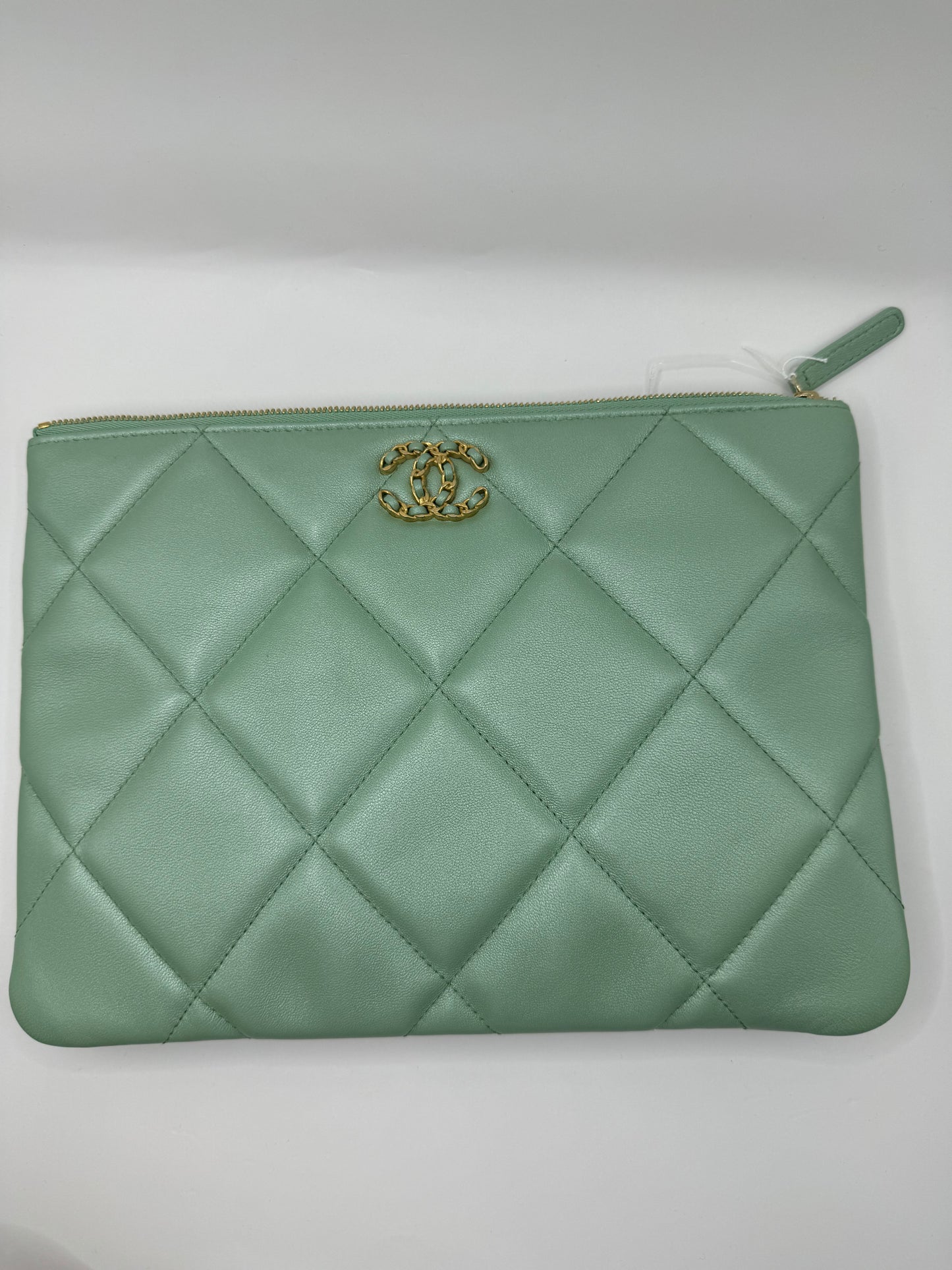 Chanel 19 Mint Pearl Envelope Pouch